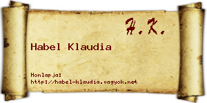 Habel Klaudia névjegykártya